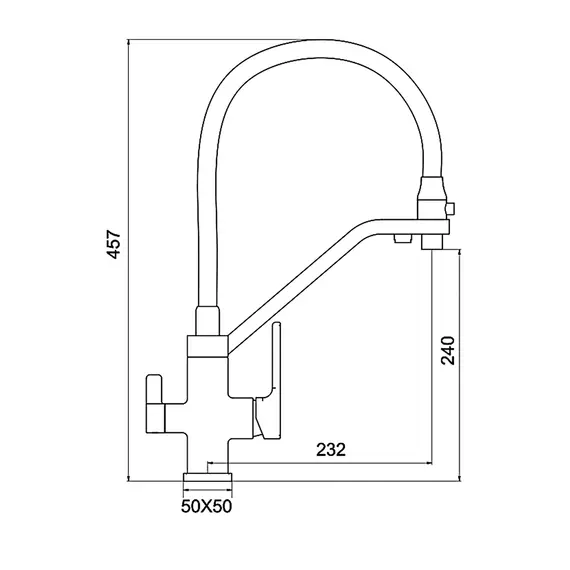 Смеситель для кухни гибкий излив с фильтром для воды Gappo G4317-8, изображение 11