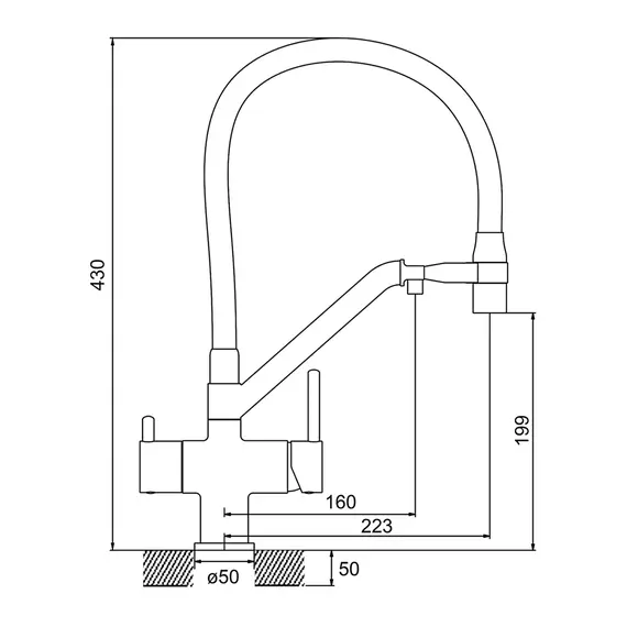 Смеситель для кухни гибкий излив с фильтром для воды Gappo G4398-85, изображение 19