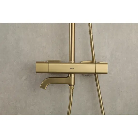 Душевая система с тропическим душем и термостатом Gappo G2491-3, Название цвета: Матовое золото, изображение 4 Душевая система с тропическим душем и термостатом Gappo G2491-3, Название цвета: Матовое золото, изображение 4