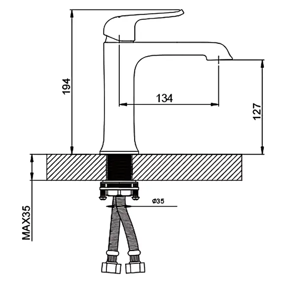 Смеситель для раковины умывальника в ванну / ванную Gappo G1050 Смеситель для раковины умывальника в ванну / ванную Gappo G1050