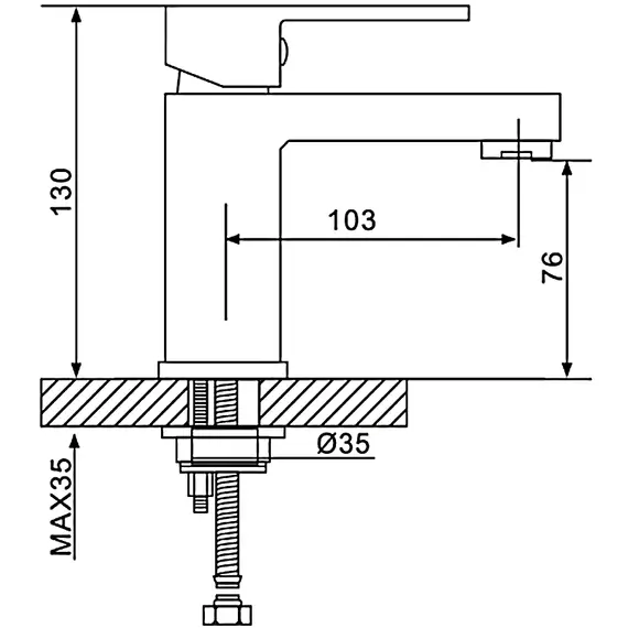 Смеситель для раковины умывальника в ванну / ванную Gappo G1039, изображение 3