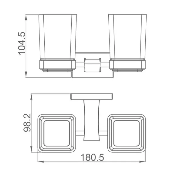 Держатель с 2-мя стаканами для ванной Gappo G0708, изображение 2