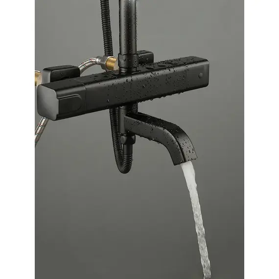 Душевая система с тропическим душем и термостатом Gappo G2491-6, Название цвета: Черный, изображение 3 Душевая система с тропическим душем и термостатом Gappo G2491-6, Название цвета: Черный, изображение 3