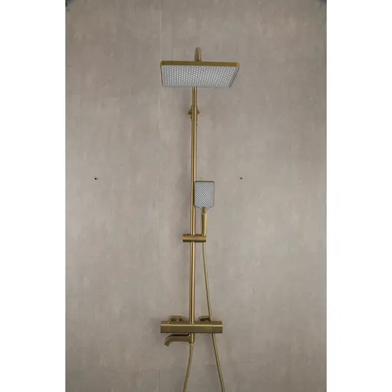 Душевая система с тропическим душем и термостатом Gappo G2491-3, Название цвета: Матовое золото, изображение 2 Душевая система с тропическим душем и термостатом Gappo G2491-3, Название цвета: Матовое золото, изображение 2