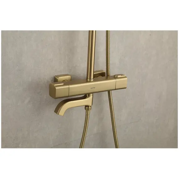 Душевая система с тропическим душем и термостатом Gappo G2491-3, Название цвета: Матовое золото, изображение 5 Душевая система с тропическим душем и термостатом Gappo G2491-3, Название цвета: Матовое золото, изображение 5