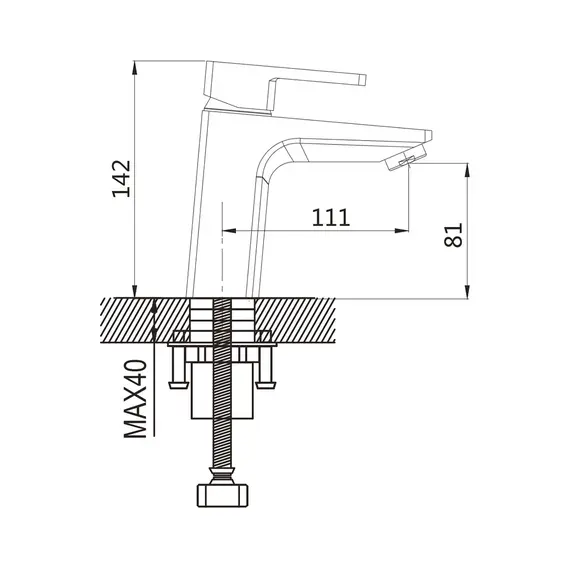 Смеситель для раковины умывальника в ванную Shevanik S8201T, изображение 2