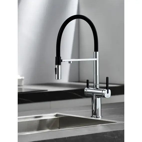 Смеситель для кухни с гибким изливом и фильтром Rose R358