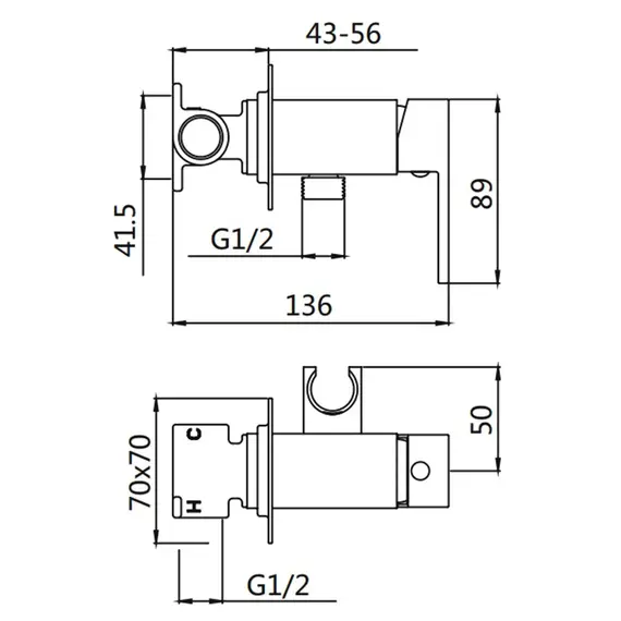 Встроенный гигиенический душ со смесителем для биде Shevanik S127, изображение 14