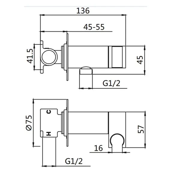 Встроенный гигиенический душ со смесителем для биде Shevanik S147, изображение 14