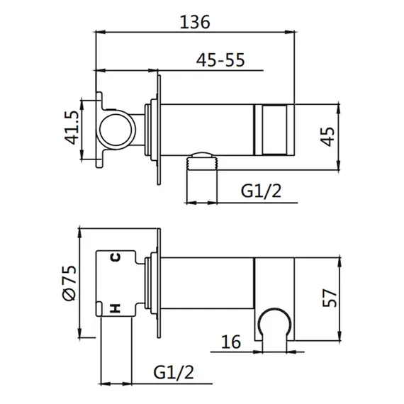 Встроенный гигиенический душ со смесителем для биде Shevanik S147H, изображение 18