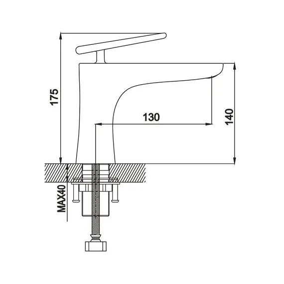 Смеситель для раковины умывальника в ванную Rose R1601F, изображение 2