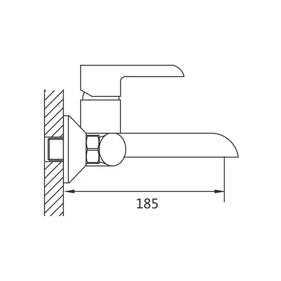 Смеситель для ванны с коротким изливом и душем Shevanik S6002F, изображение 2