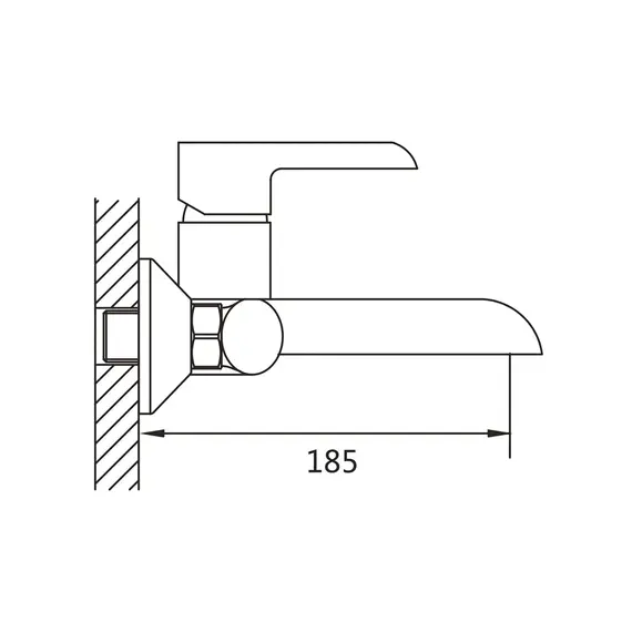 Смеситель для ванны с коротким изливом и душем Shevanik S6002H, изображение 2