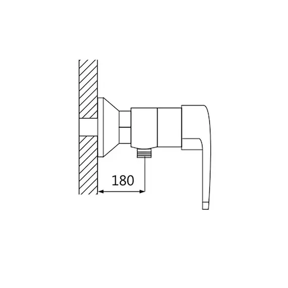 Настенный смеситель для душа с лейкой без излива Shevanik S5016, изображение 2