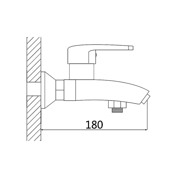 Смеситель для ванны с коротким изливом и душем Shevanik S5002, изображение 2