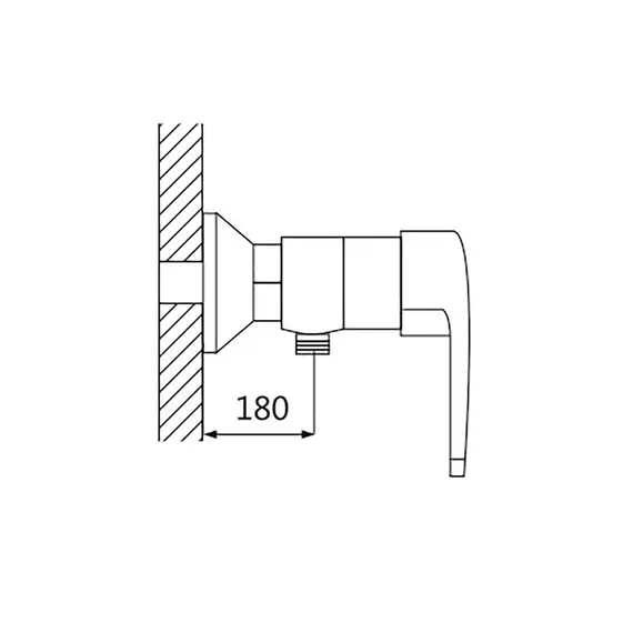 Настенный смеситель для душа с лейкой без излива Shevanik S5016F, изображение 2