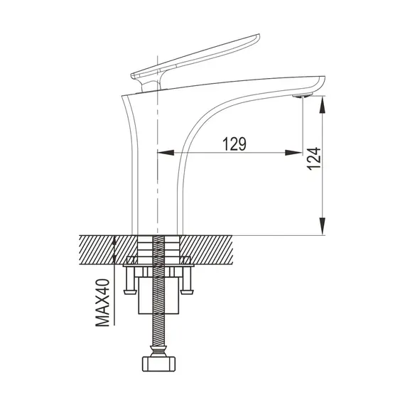 Смеситель для раковины умывальника в ванную Rose R2701, изображение 2