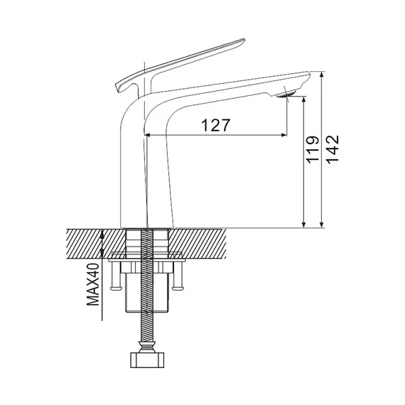 Смеситель для раковины умывальника в ванную Rose R1301F, изображение 3