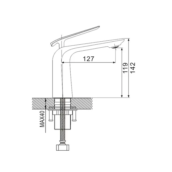 Смеситель для раковины умывальника в ванную Rose R1301H, изображение 3