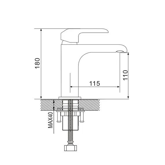 Смеситель для раковины умывальника в ванную Rose R2101F, изображение 3