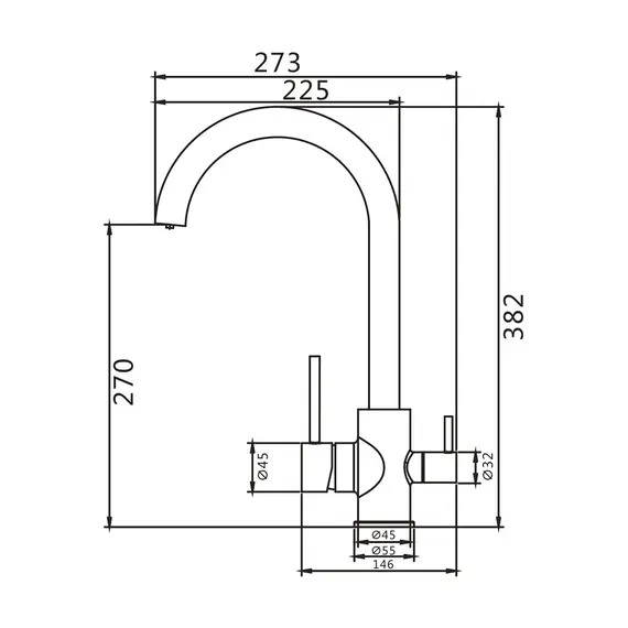 Высокий смеситель для кухни с фильтром для воды Shevanik S168, изображение 16