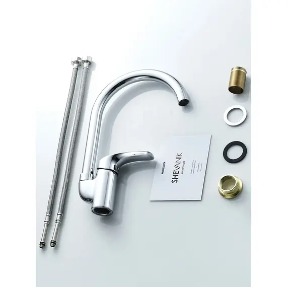Высокий однорычажный смеситель для кухни на мойку Shevanik S5553, изображение 17