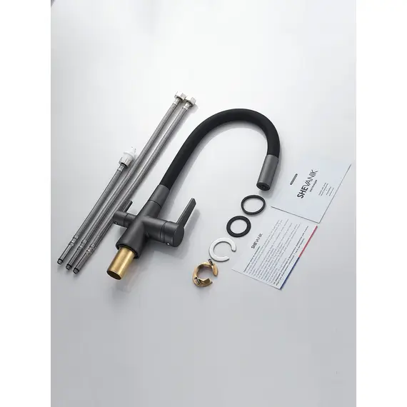 Смеситель для кухни с гибким изливом и фильтром Shevanik S668Y, изображение 22