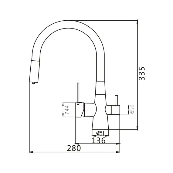 Смеситель для кухни с гибким изливом и фильтром Shevanik S668Y, изображение 26