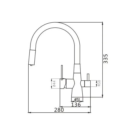 Смеситель для кухни с гибким изливом и фильтром Shevanik S668, изображение 26