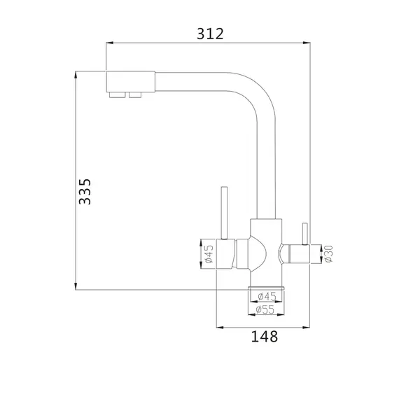 Высокий смеситель для кухни с фильтром для воды Shevanik S868B, изображение 27