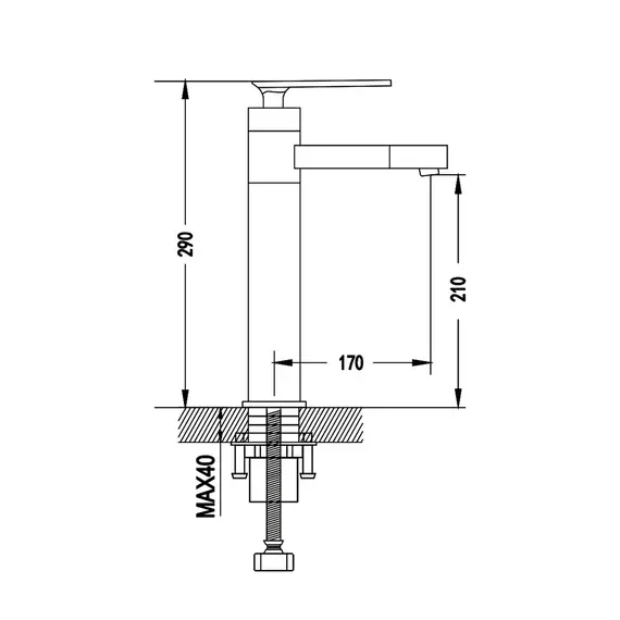 Высокий смеситель для накладной раковины в ванну Shevanik S6611F, изображение 2
