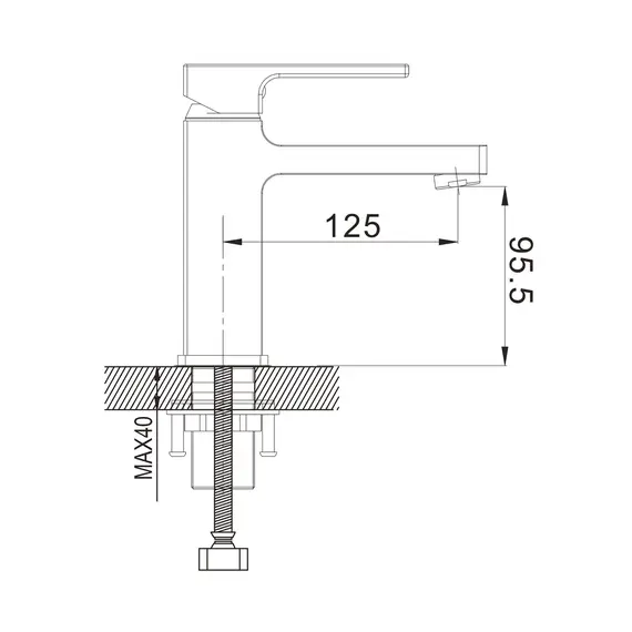 Смеситель для раковины умывальника в ванную Rose R1001H-1, изображение 2