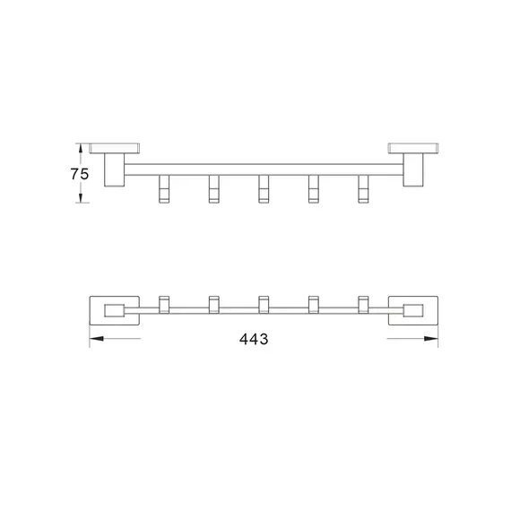 Планка с 5-ю крючками Shevanik SG5651H, изображение 2