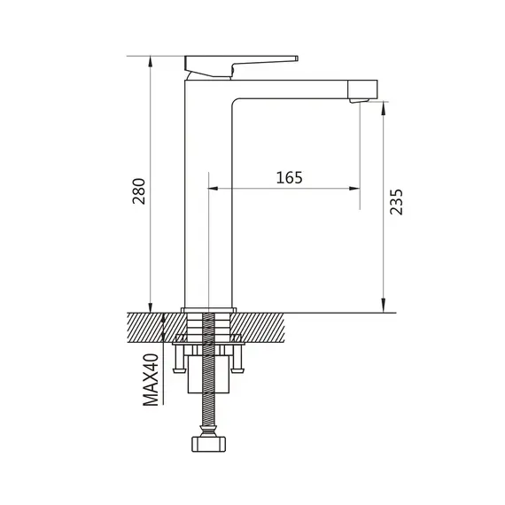 Высокий смеситель для накладной раковины в ванну Shevanik S6811C, изображение 2