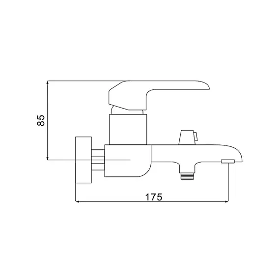 Смеситель для ванны с коротким изливом и душем Rose R2102F, изображение 2