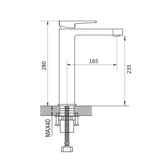 Высокий смеситель для накладной раковины в ванну Shevanik S6811H, изображение 2