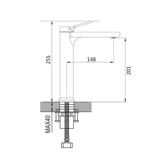Высокий смеситель для накладной раковины в ванну Shevanik S8311, изображение 2
