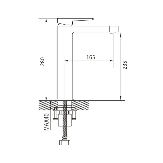 Высокий смеситель для накладной раковины в ванну Shevanik S6811, изображение 2