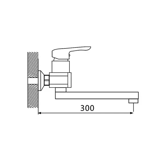 Смеситель для ванны с коротким изливом и душем Shevanik S5602, изображение 2