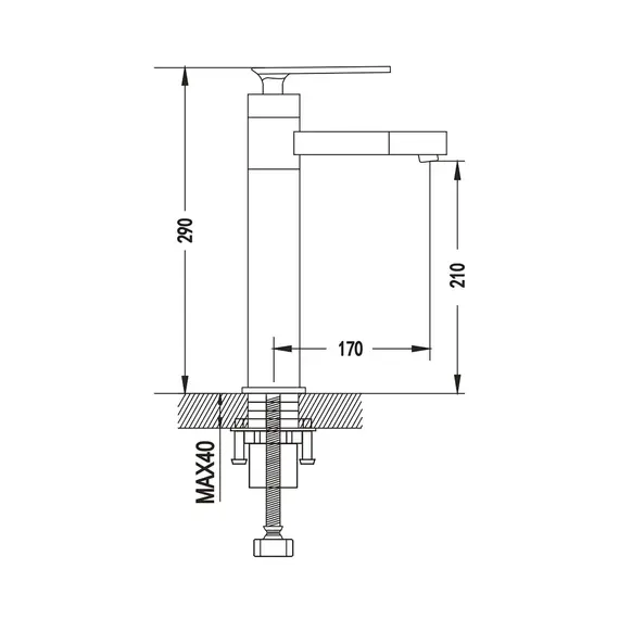 Высокий смеситель для накладной раковины в ванну Shevanik S6611H, изображение 2
