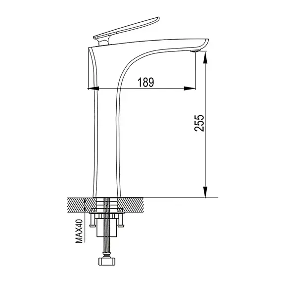 Высокий смеситель для накладной раковины в ванну Rose R2711H, изображение 2