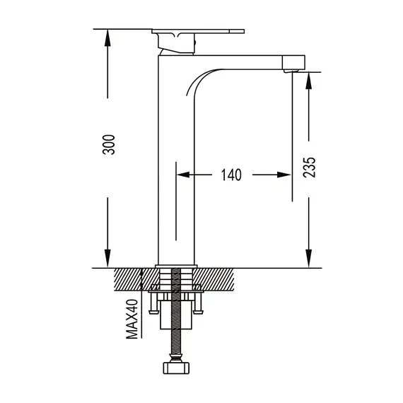 Высокий смеситель для накладной раковины в ванну Shevanik S8711H, изображение 2