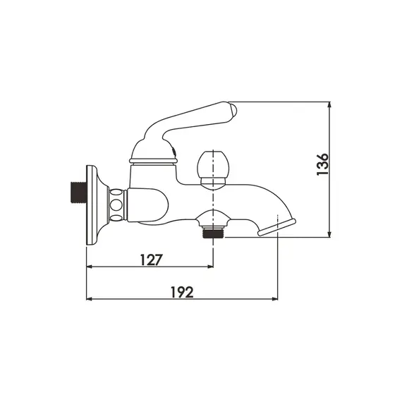 Смеситель для ванны с коротким изливом и душем Rose R0202E, изображение 3