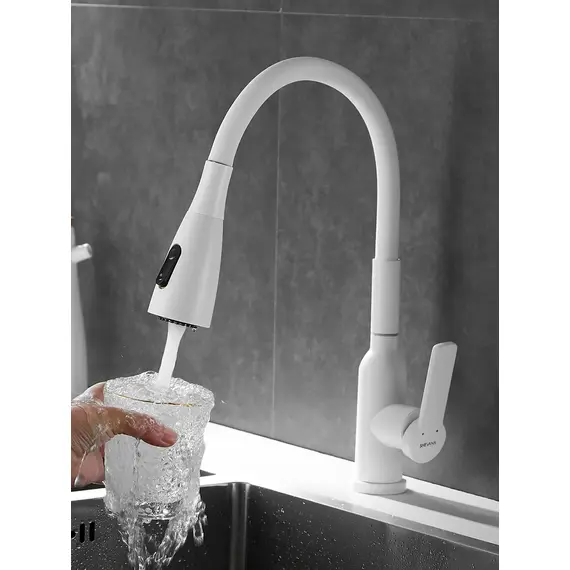 Смеситель для кухни с гибким изливом и душем Shevanik S843C-1, изображение 3