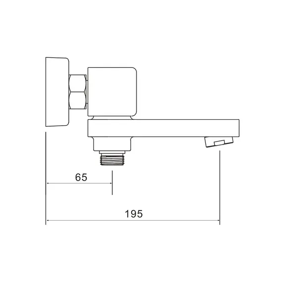 Смеситель для ванны с коротким изливом и душем Rose R1002, изображение 3