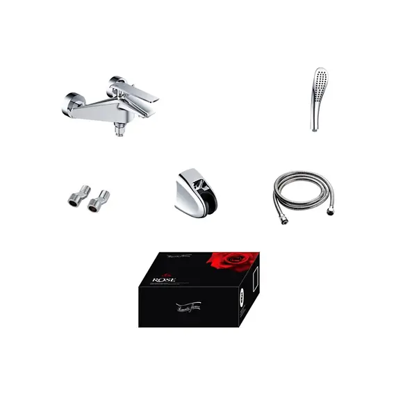 Смеситель для ванны с коротким изливом и душем Rose R1302, изображение 3