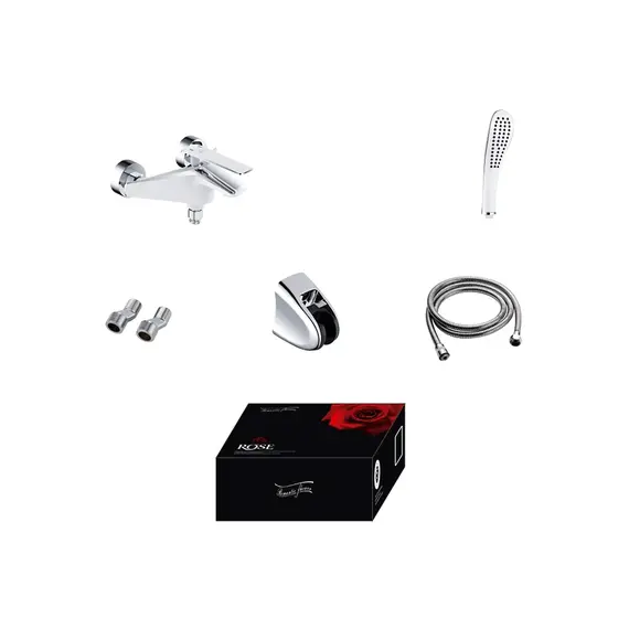 Смеситель для ванны с коротким изливом и душем Rose R1302F, изображение 3