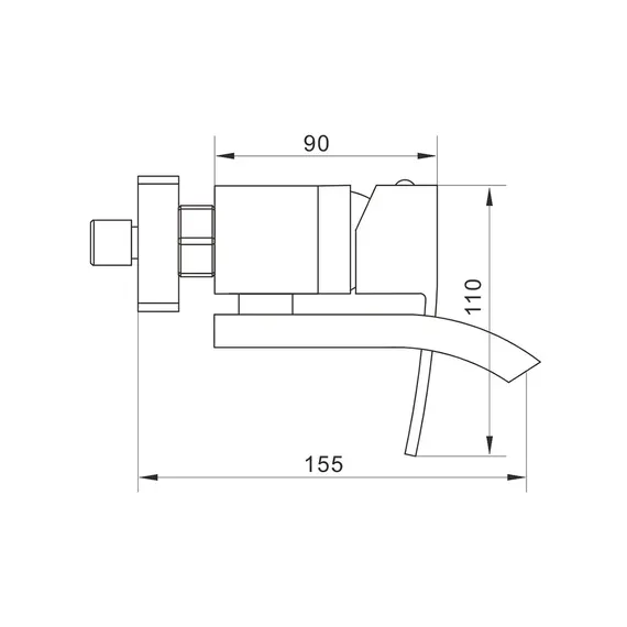 Смеситель для ванны с коротким изливом и душем Rose R1552F, изображение 4