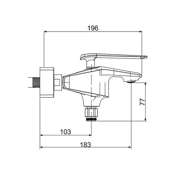 Смеситель для ванны с коротким изливом и душем Rose R1302F, изображение 5