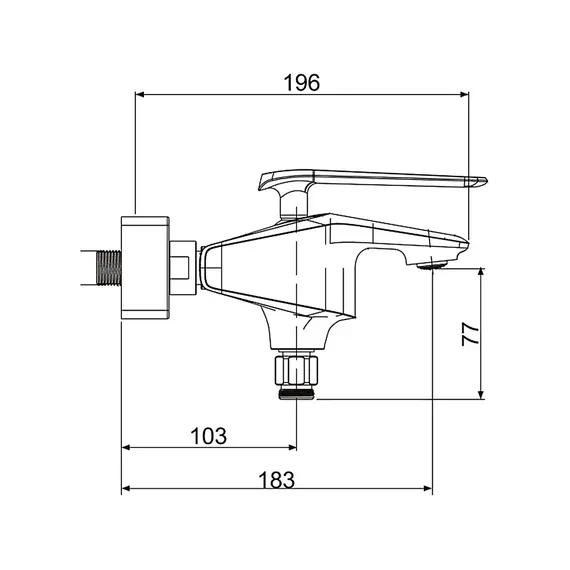 Смеситель для ванны с коротким изливом и душем Rose R1302H, изображение 5